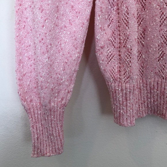 Vintage Candy Pink Keren Made In USA 80s Sweater Small - Picture 4 of 14